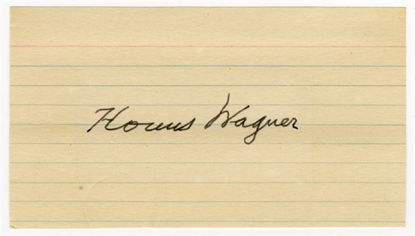 Honus Wagner Signed 3x5 Index Card